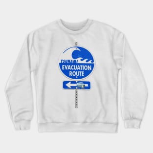 road sign tsunami (left arrow) Crewneck Sweatshirt